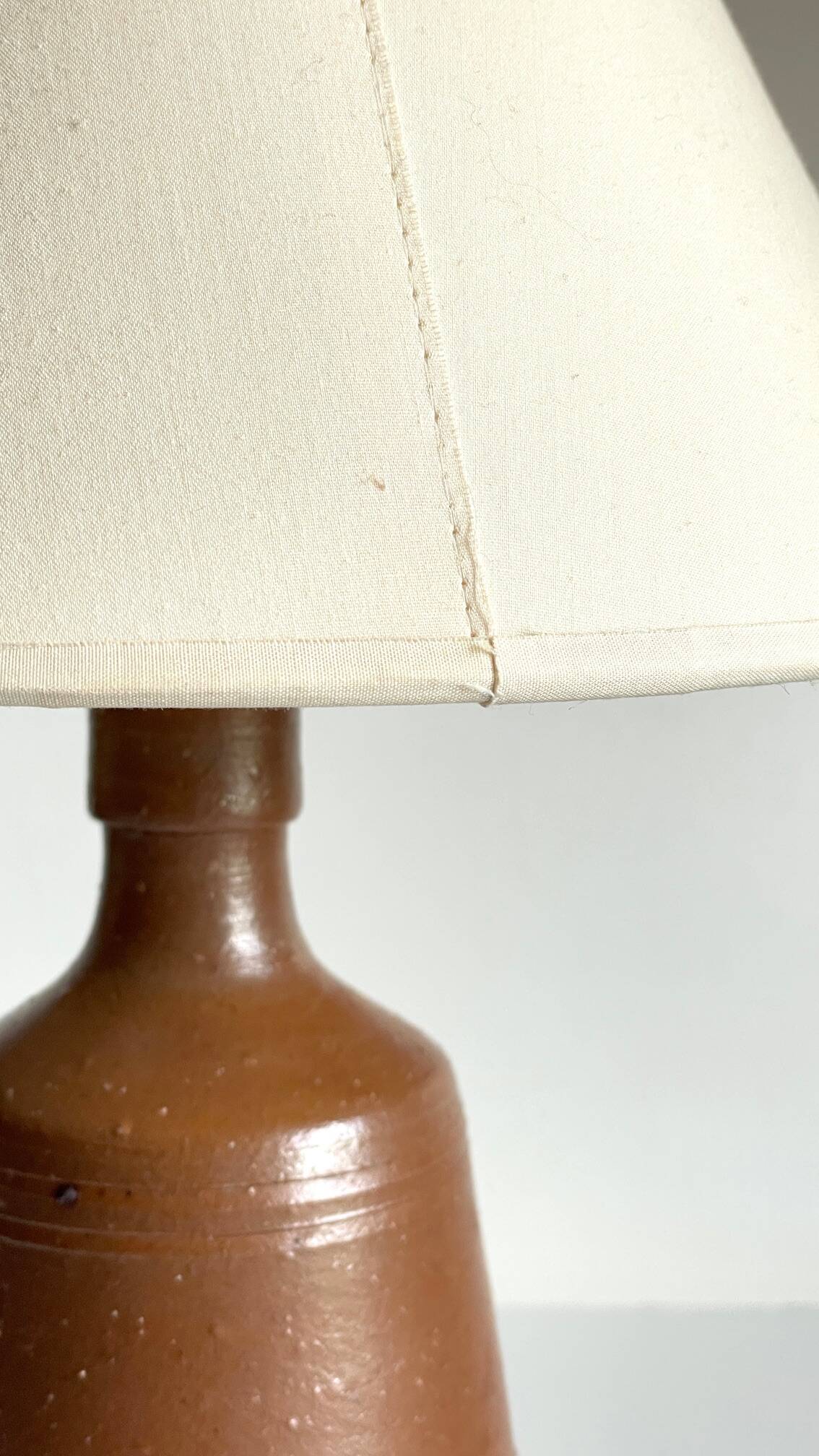 Vintage glazed stoneware lamp from Portugal.