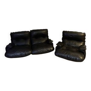 Canapé 2places et fauteuil - marsala