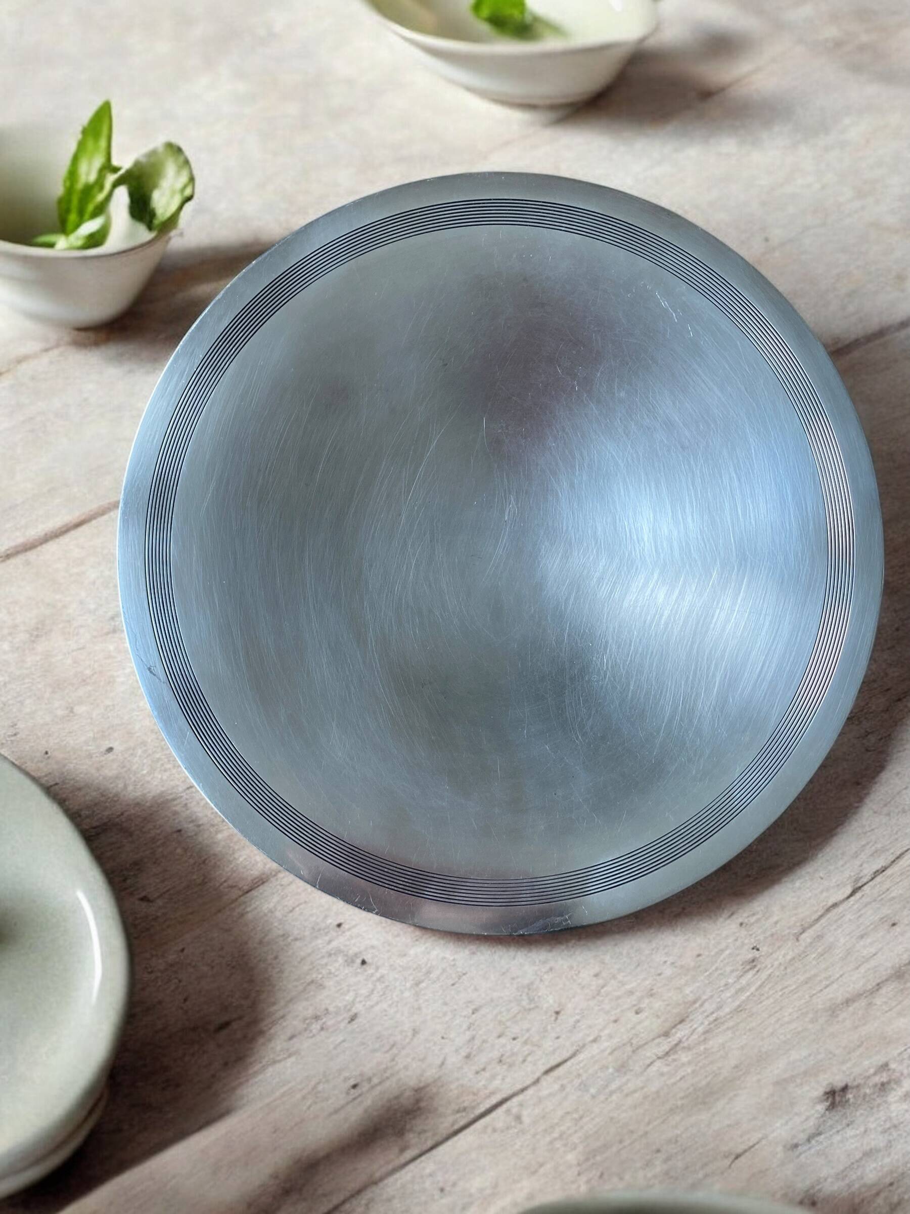 Grande coupe métal argenté Christofle Art Déco 33 cm