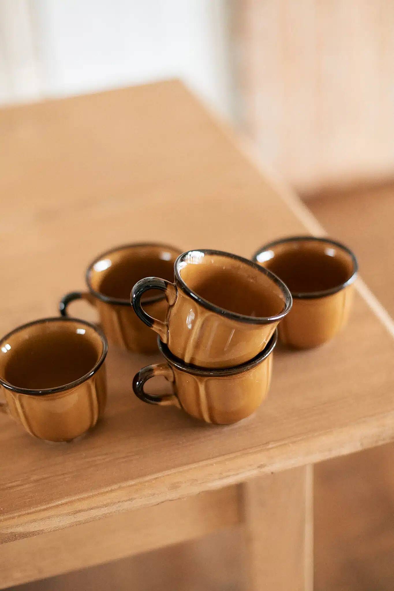 Set of 5 camel coffee cups "Arum"