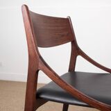 4 chaises danoises en palissandre et skaï noir par Vestervig Eriksen, 1960