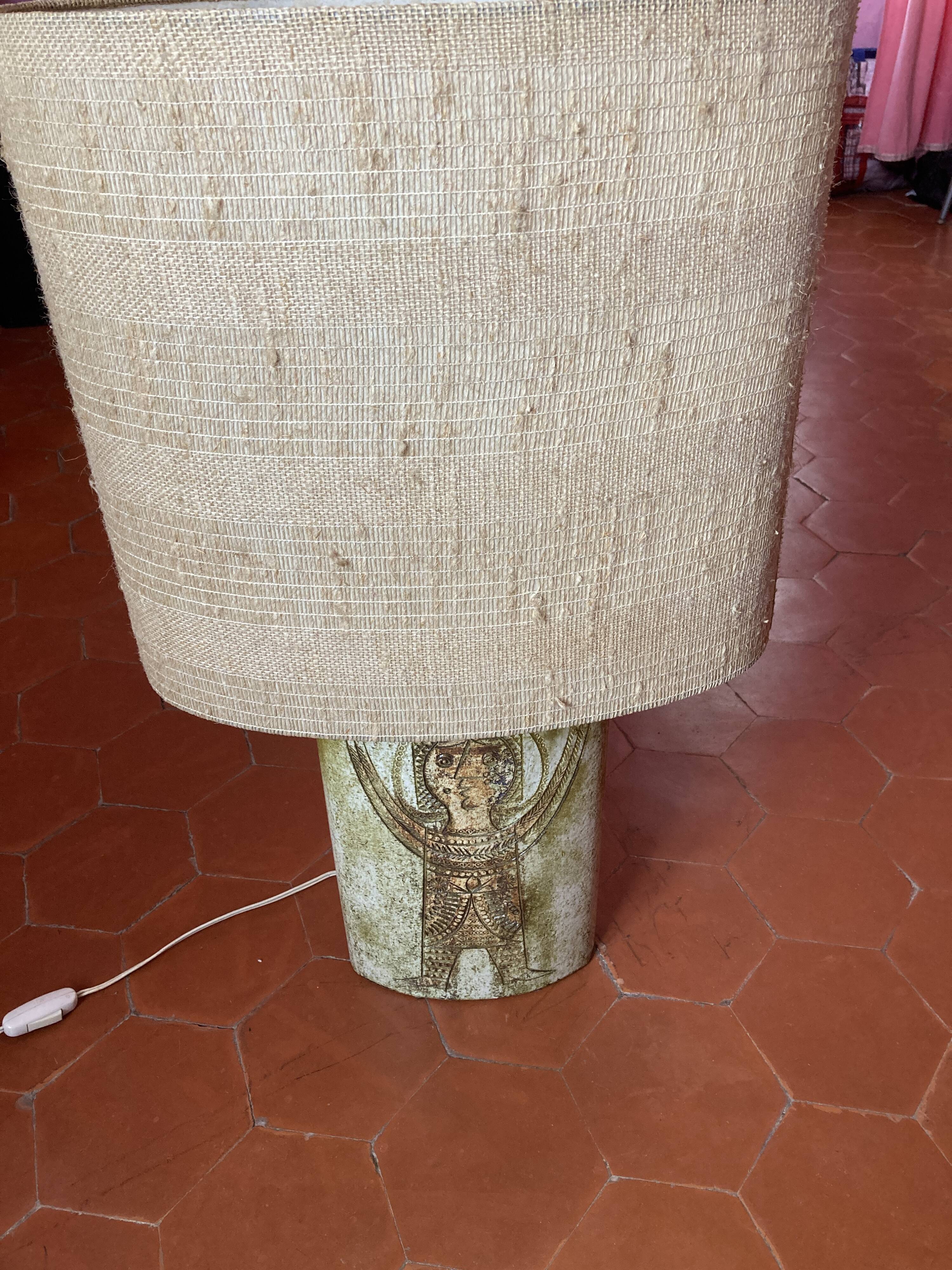 Vintage Roger Capron and Jean Derval ceramic lamp