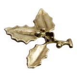 Vintage Holly Candle Holder, Brass