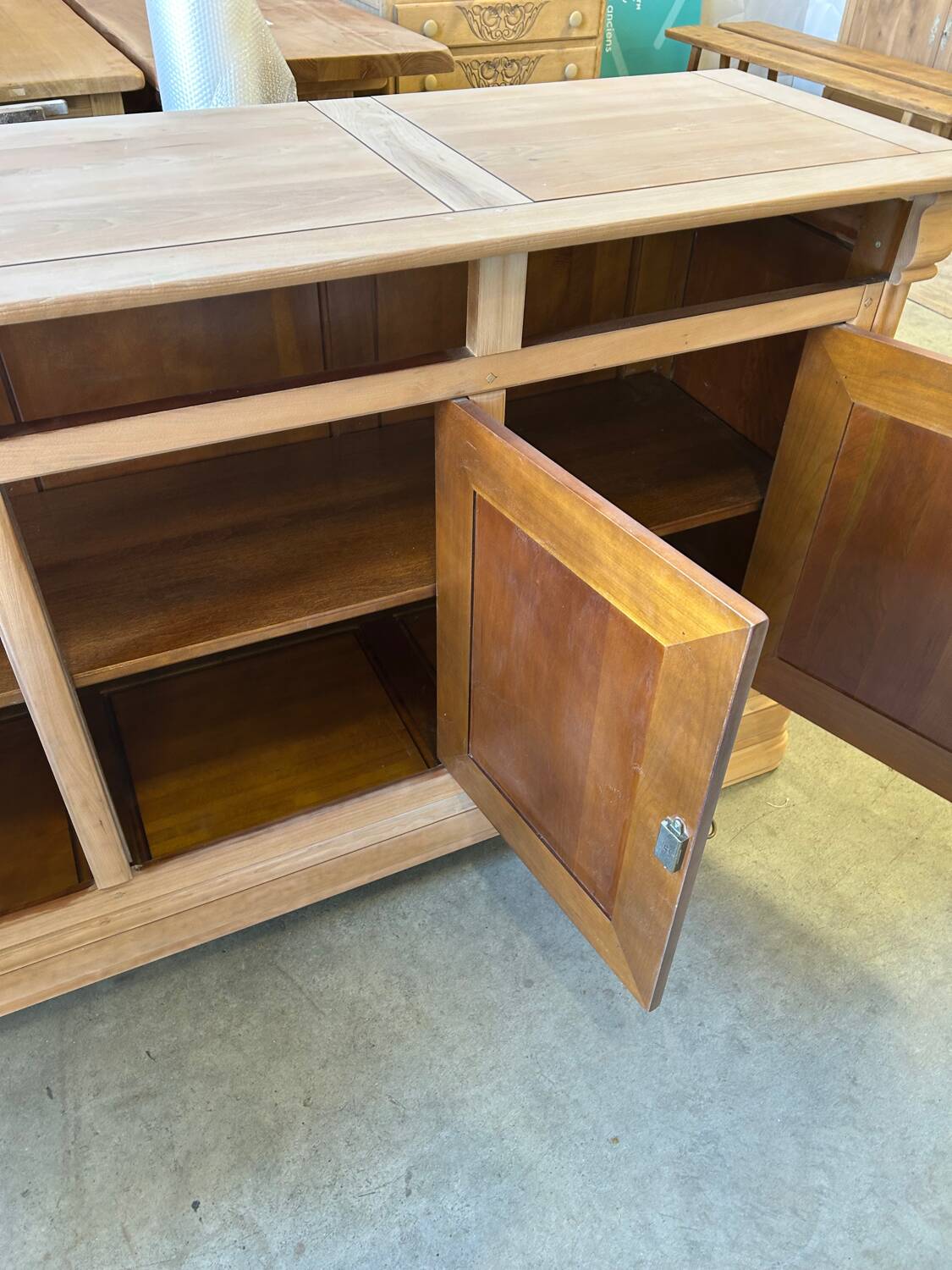 Large Louis Philippe buffet with 4 airbrushed doors