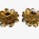 Lotus brass candlestick pair
