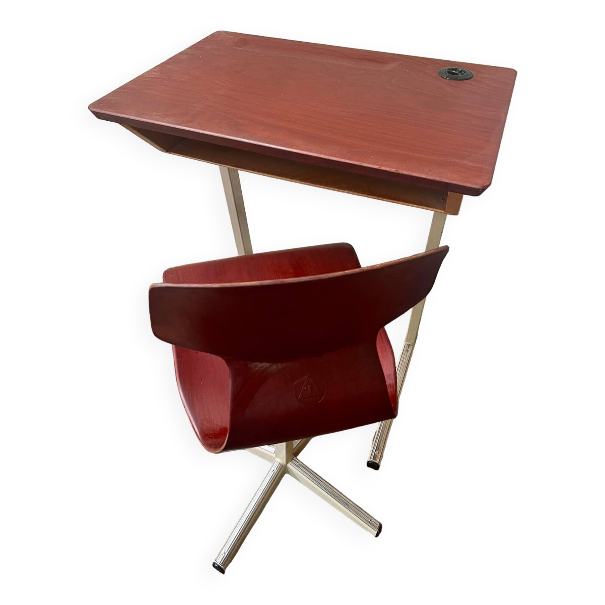 School desk set with chair