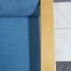 Blue fabric easy chair  in blonde wood frame 1960s