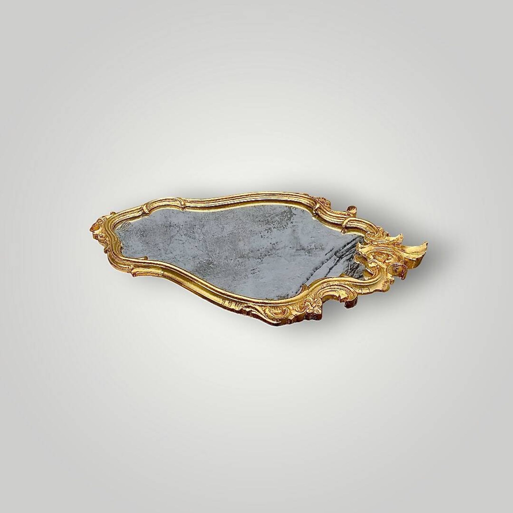 Miroir mural en résine dorée à la feuille, style Rococo Baroque