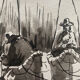 Table Ink wash " Fishermen at Lake Titicaca" Peter BALAZS (1919-2003) ?