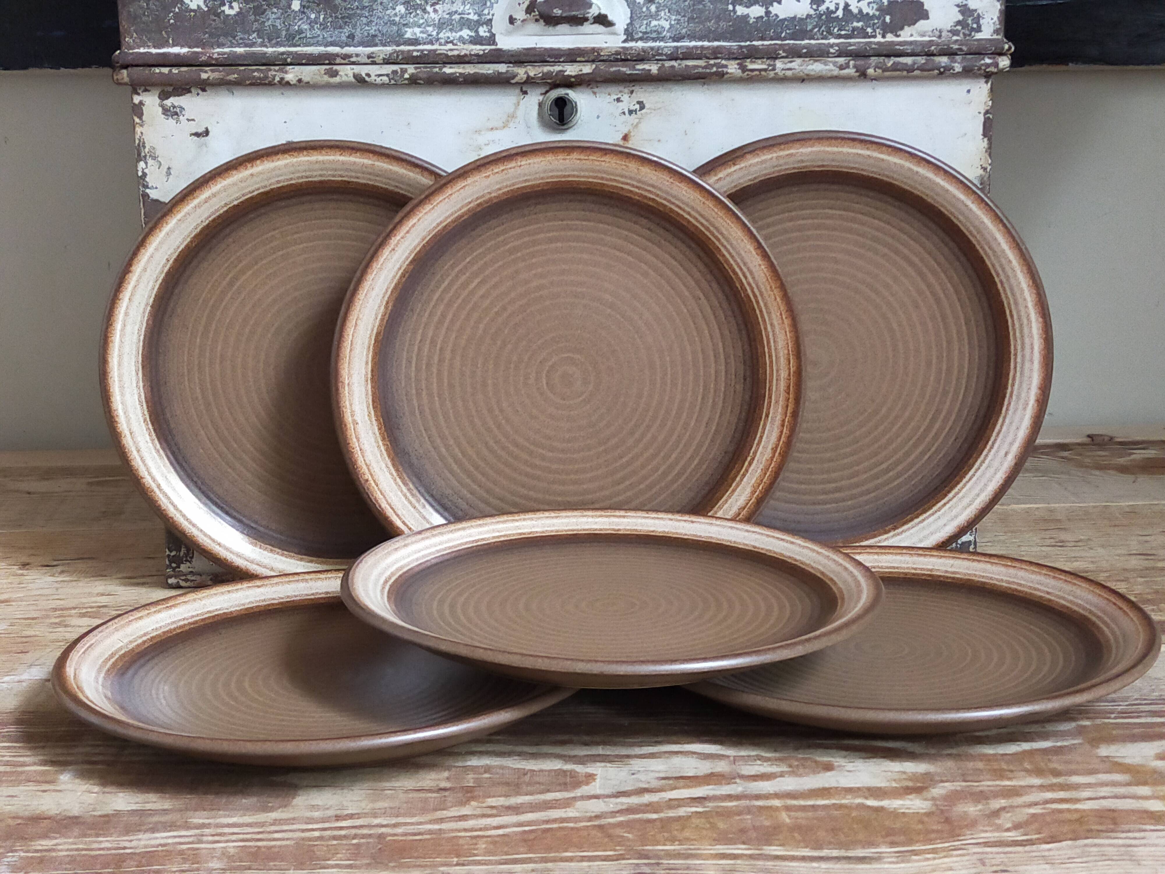 Six original vintage gerzit west germany stoneware plates