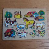 Wooden puzzle farm animals