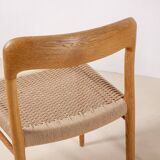 4x Niels Møller Dining Chairs Model 75 in Oak, 1960s Denmark