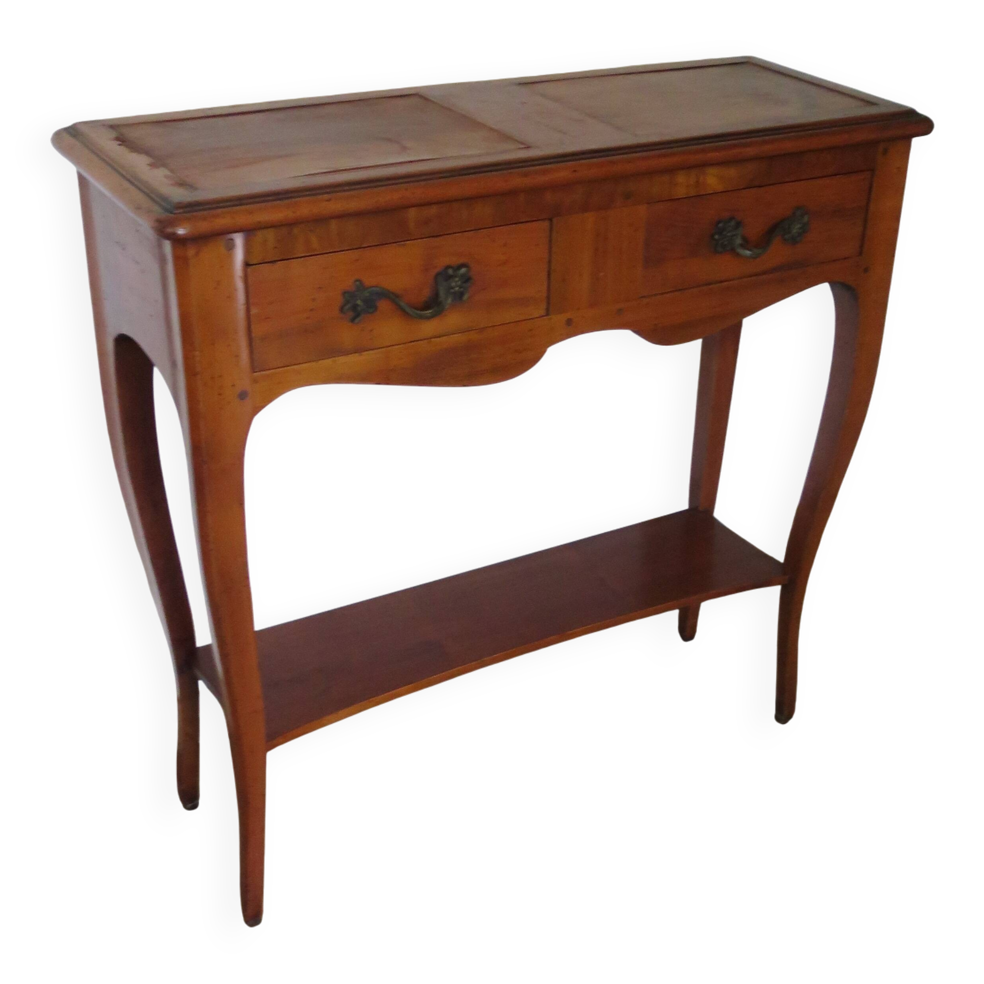 Cherry console with 2 drawers - Louis XV style - cherry wood
