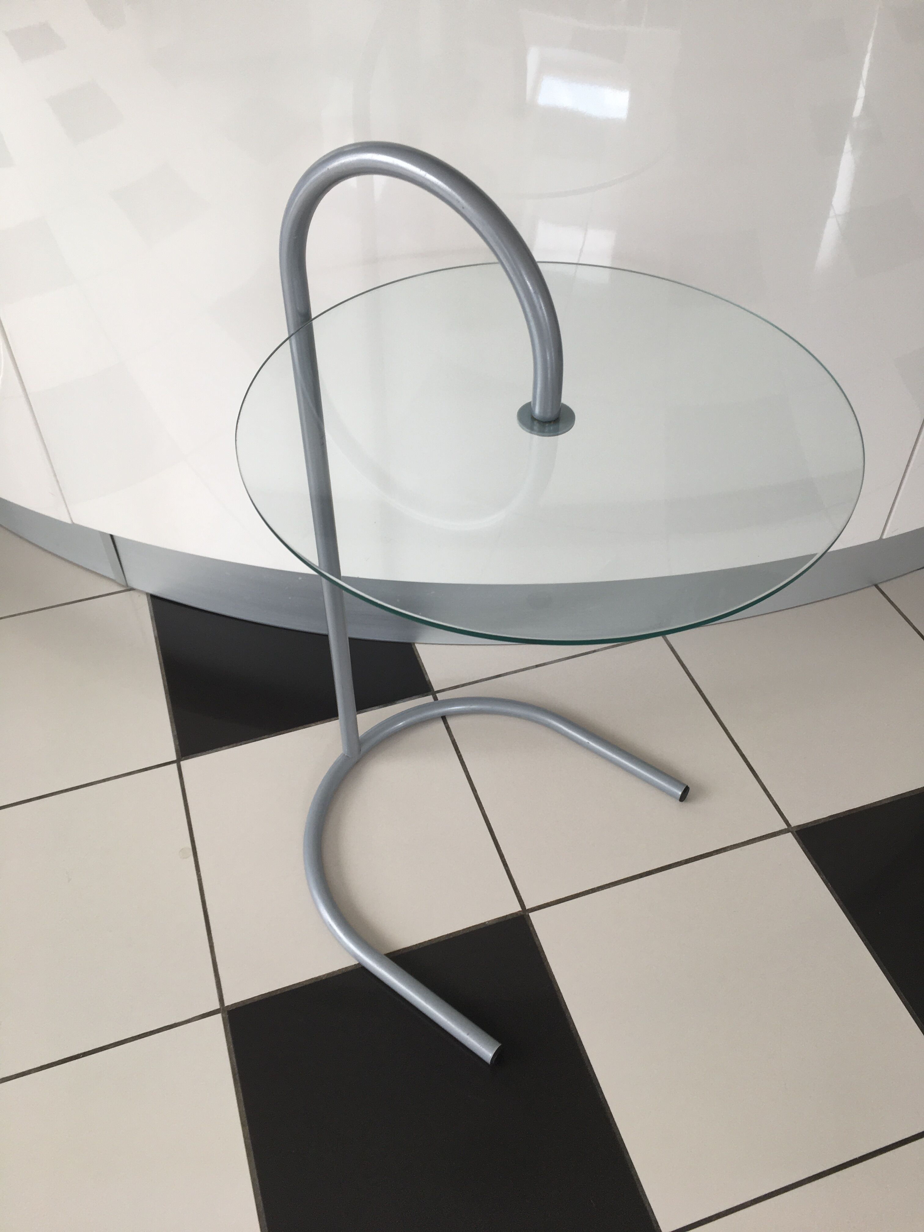 Metal table and glass ikea 1980