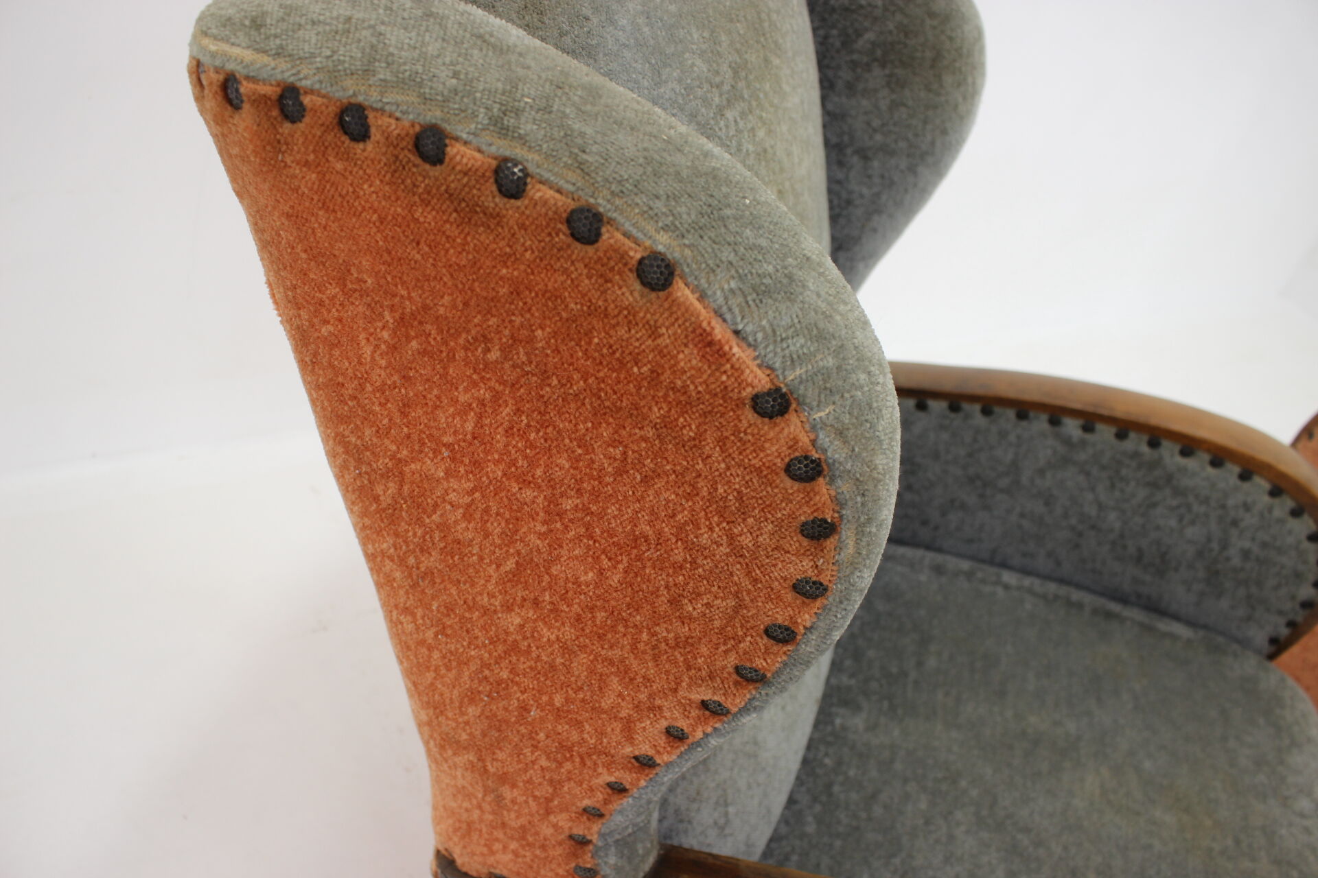 1940s Pair of Large Wing Chairs, Czechoslovakia