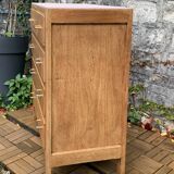 Commode vintage chêne brut massif 1950