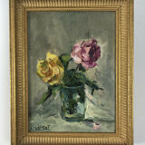 Table oil on canvas "The Roses" by Laurent
