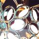 Gold metal pendant light and 90's glass pendants