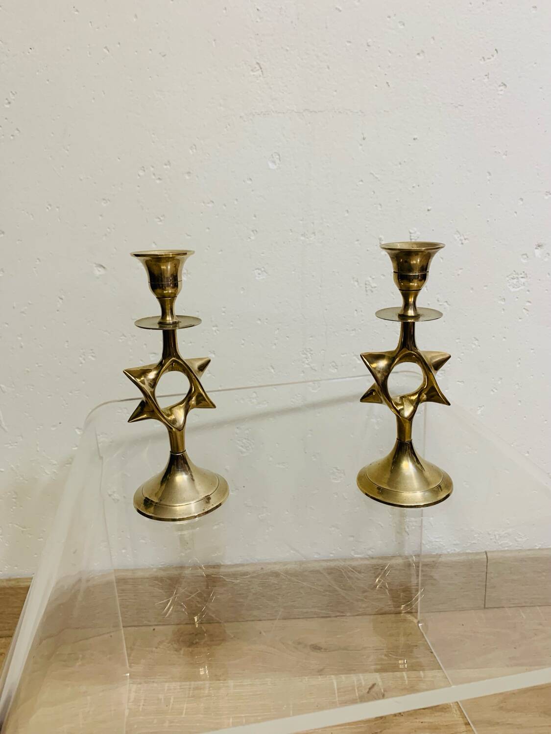 Pair of designer candlesticks