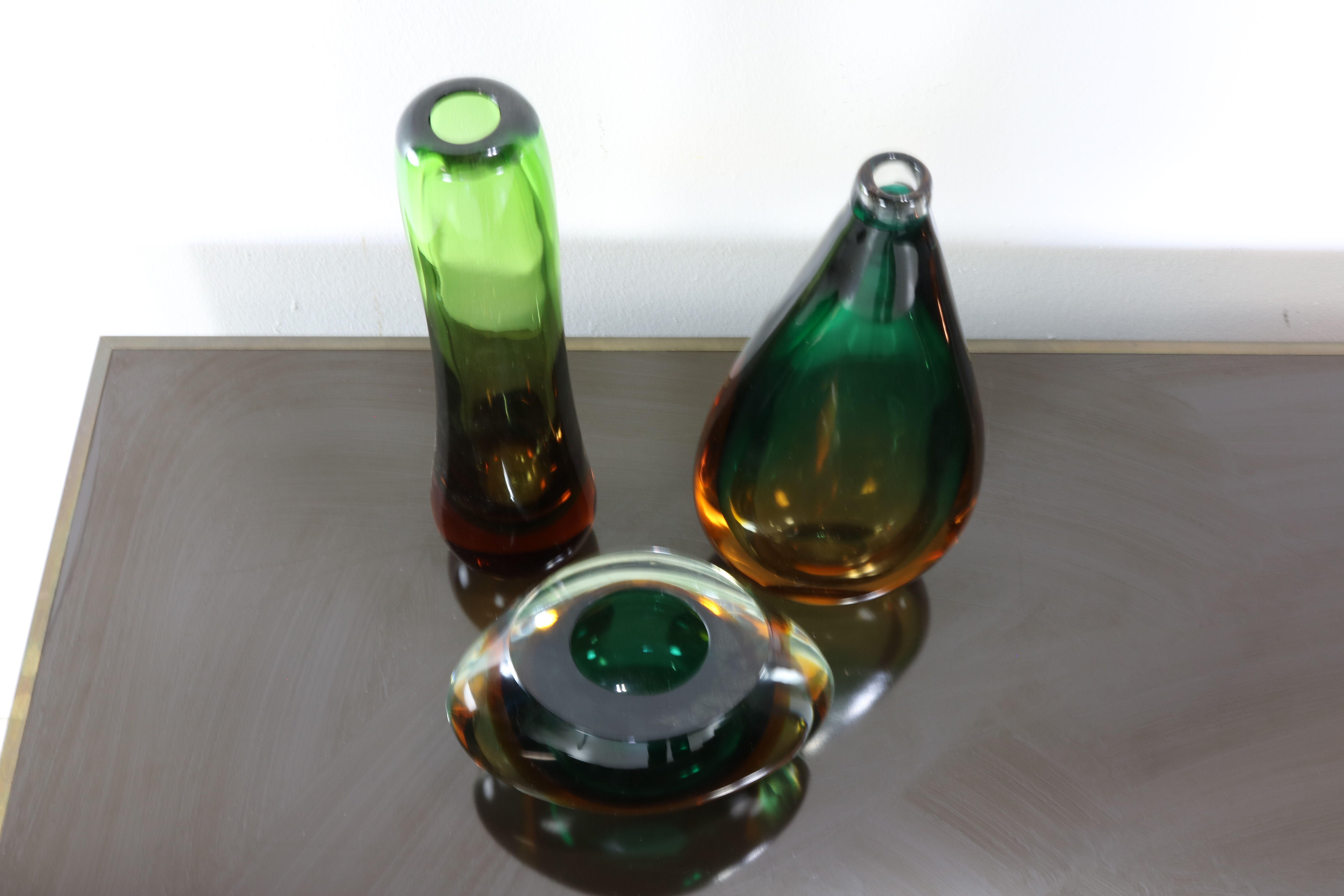 Ensemble de trois vases de Nils Landberg pour Orrefors Suède