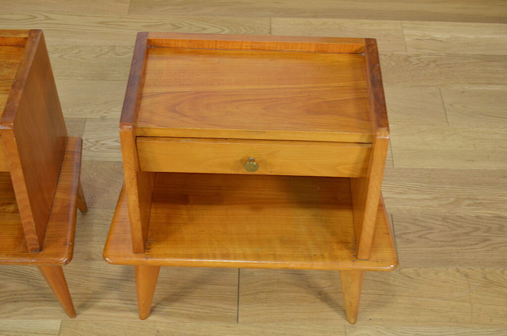 Pair of feet compas side tables - 1950