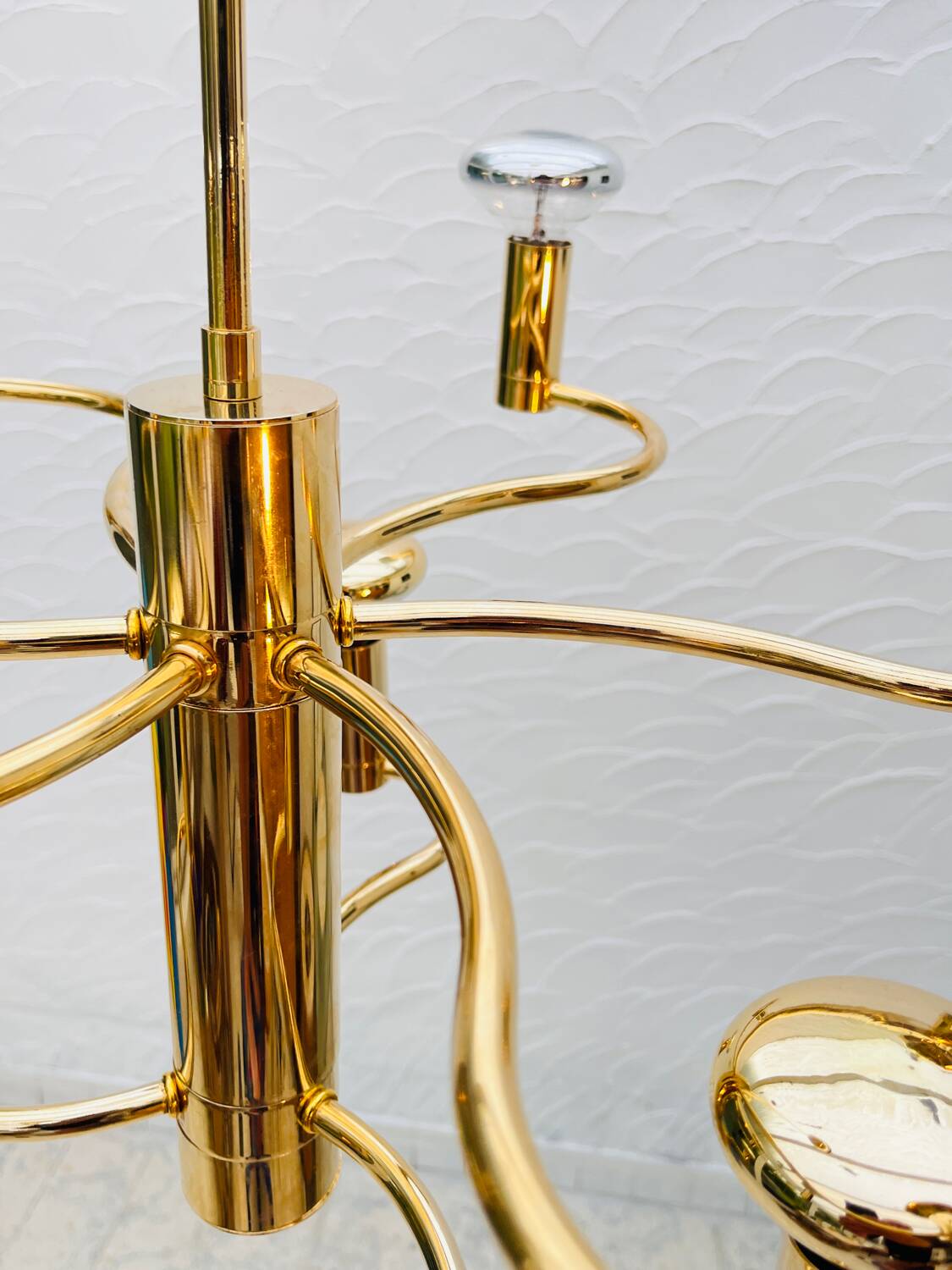 Massive brass chandelier