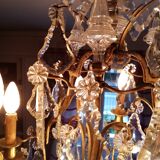 Lustre bronze et pampilles en cristal Baccarat
