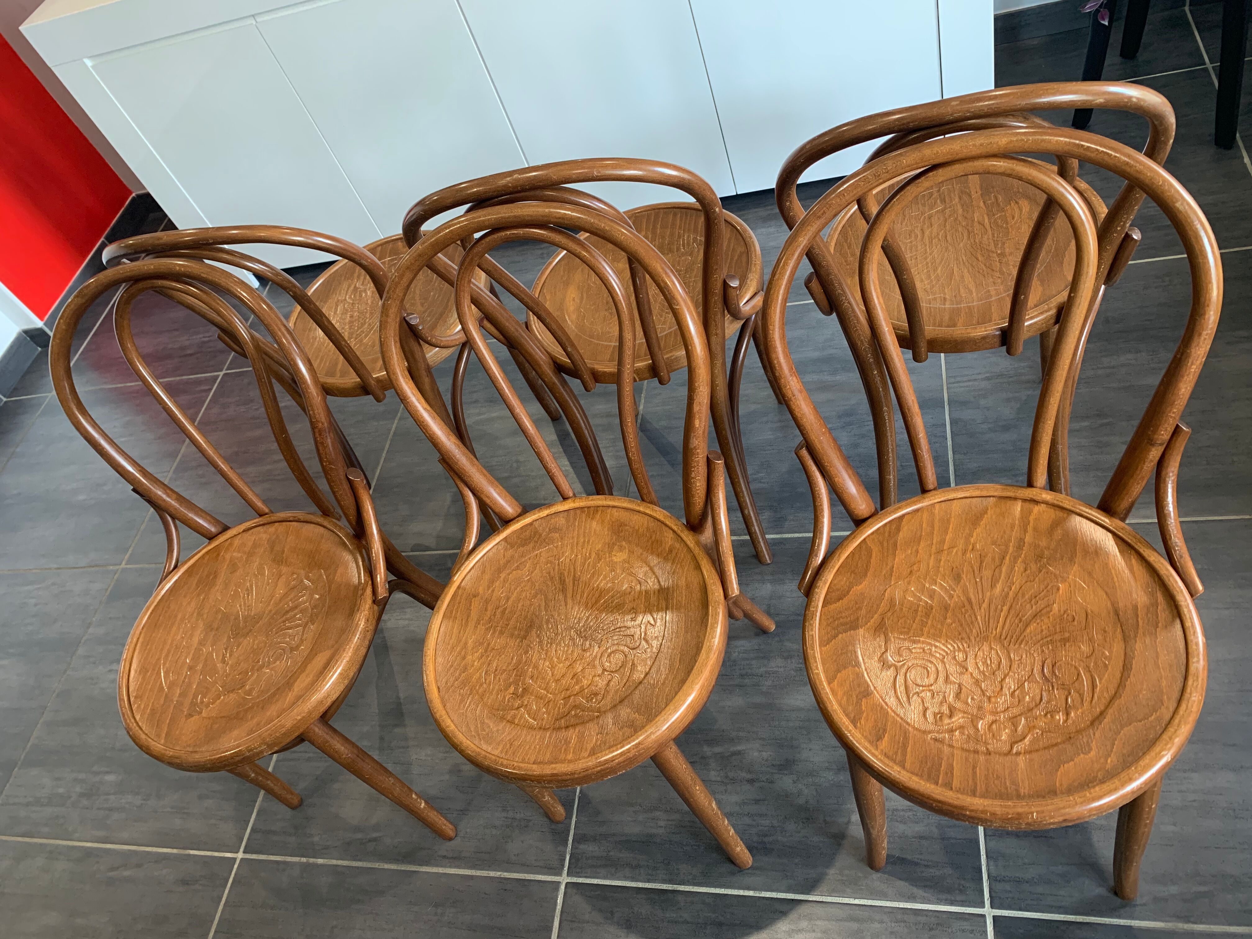 Series of 6 bistro chairs