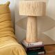 Minimalist raffia bedside table lamp