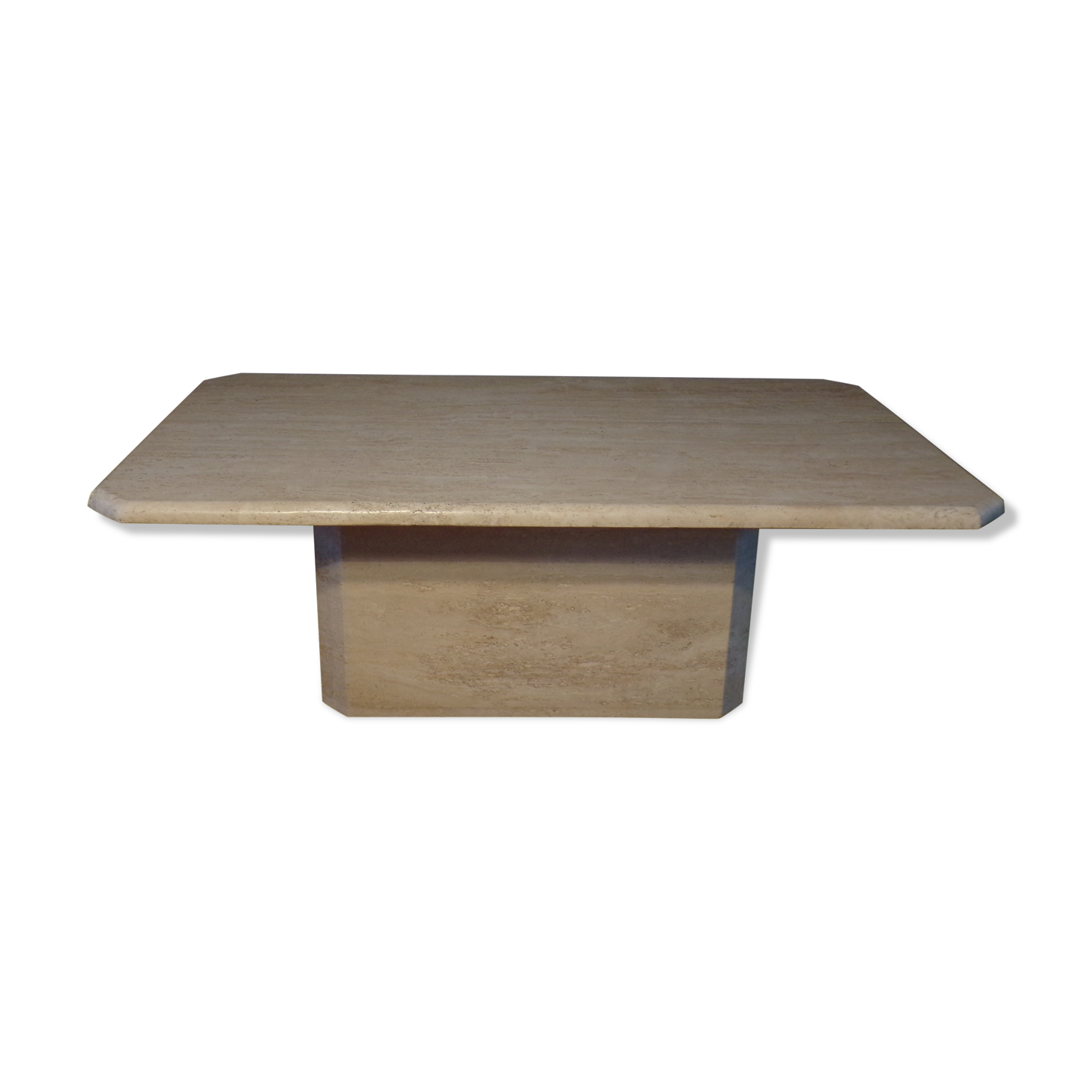 Rectangular travertine coffee table