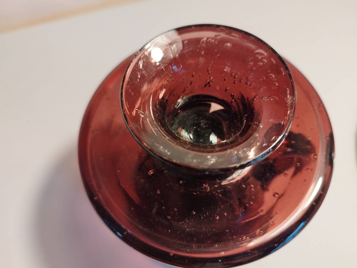 Biot bubbled glass candle holder