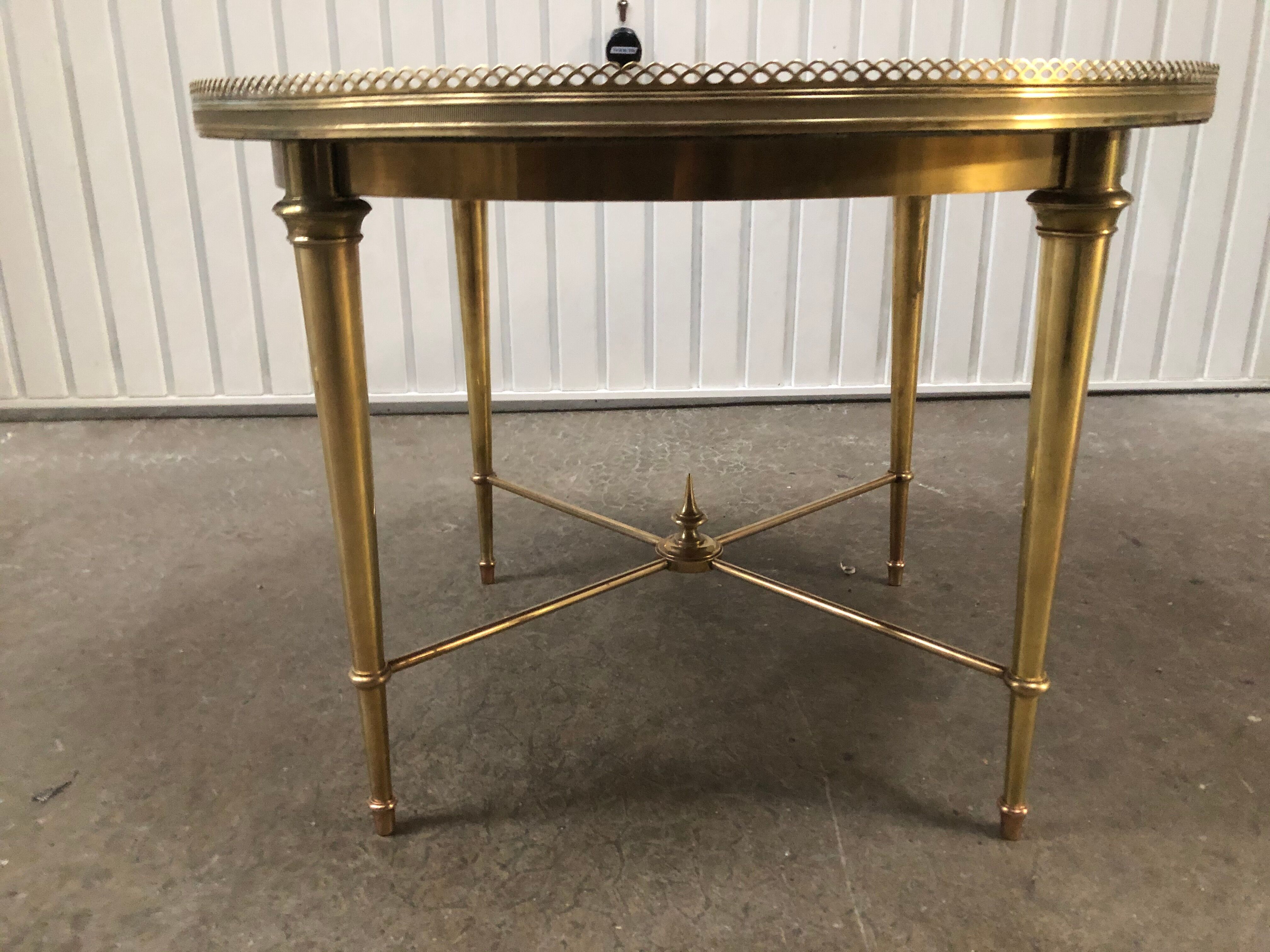 Table basse laiton et marbre