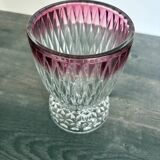 Art Deco vase in cut glass Ruby & Diamond