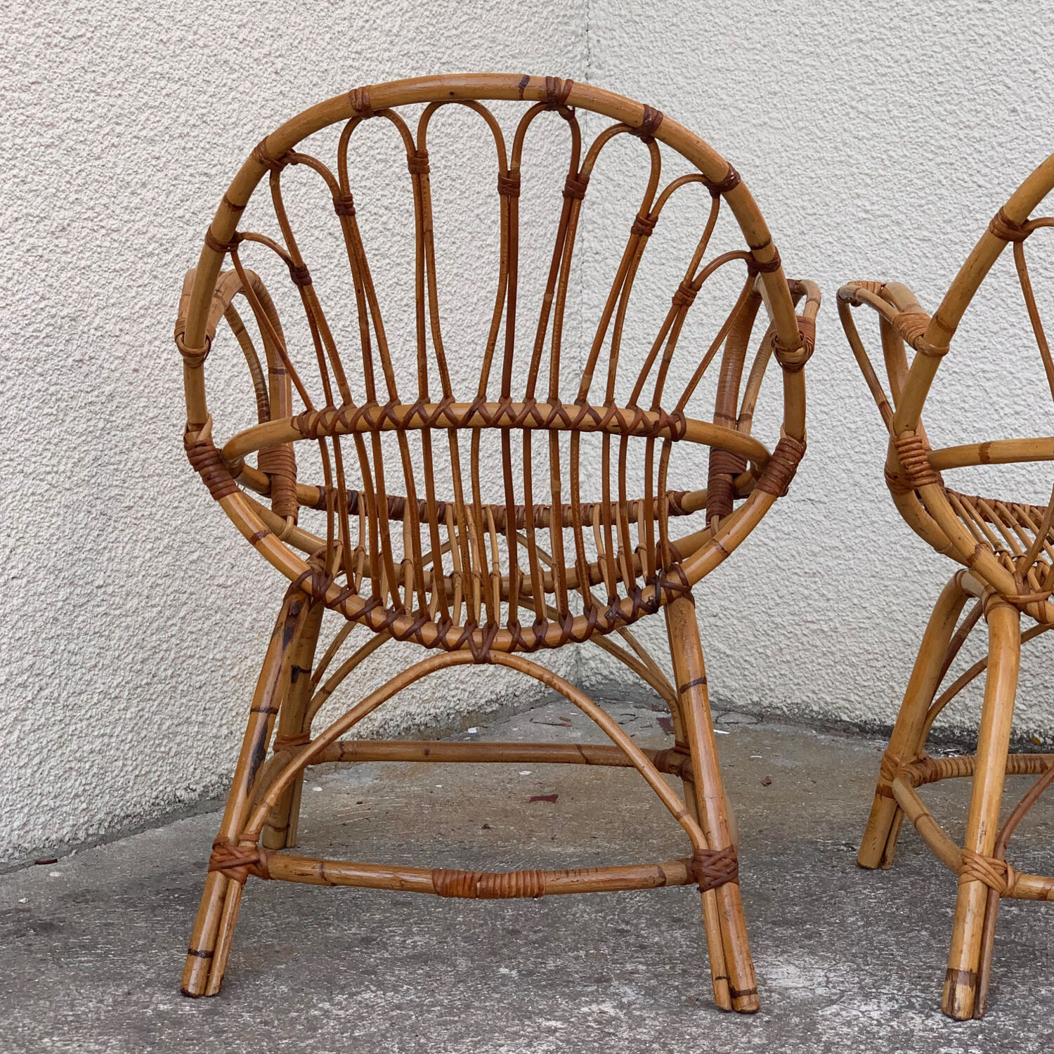 Pair of vintage shell armchairs 1950