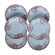 Set of 6 flat plates Red Dolphin 1920