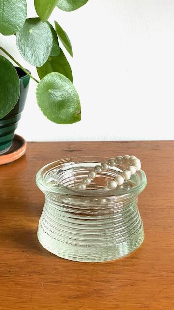Vintage glass paperweight tray