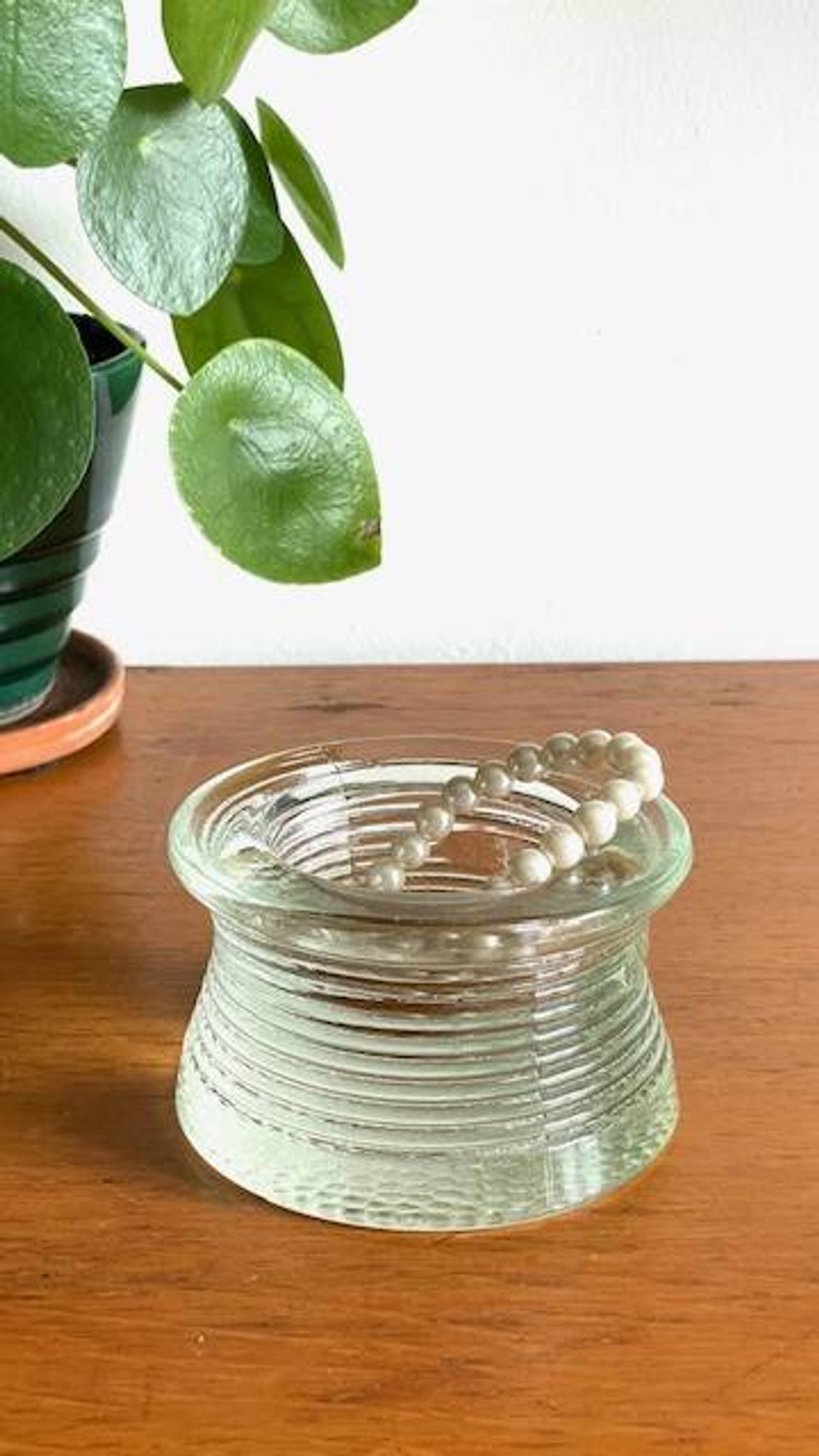 Vintage glass paperweight tray
