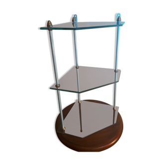 Etagere d'angle en verre 42x32