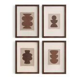 Collection de 4 Peintures abstraites sur papier B264  signées eawy
