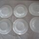 6 Plates wolf mill decoration flowers pink and green faience old