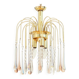 Murano Glass Teardrop Waterfall Chandelier, Italy, 1970s
