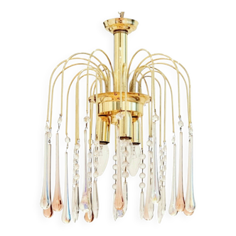 Lustre cascade en verre de Murano, Italie, années 1970