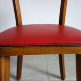 Vintage red skaï bistro chair