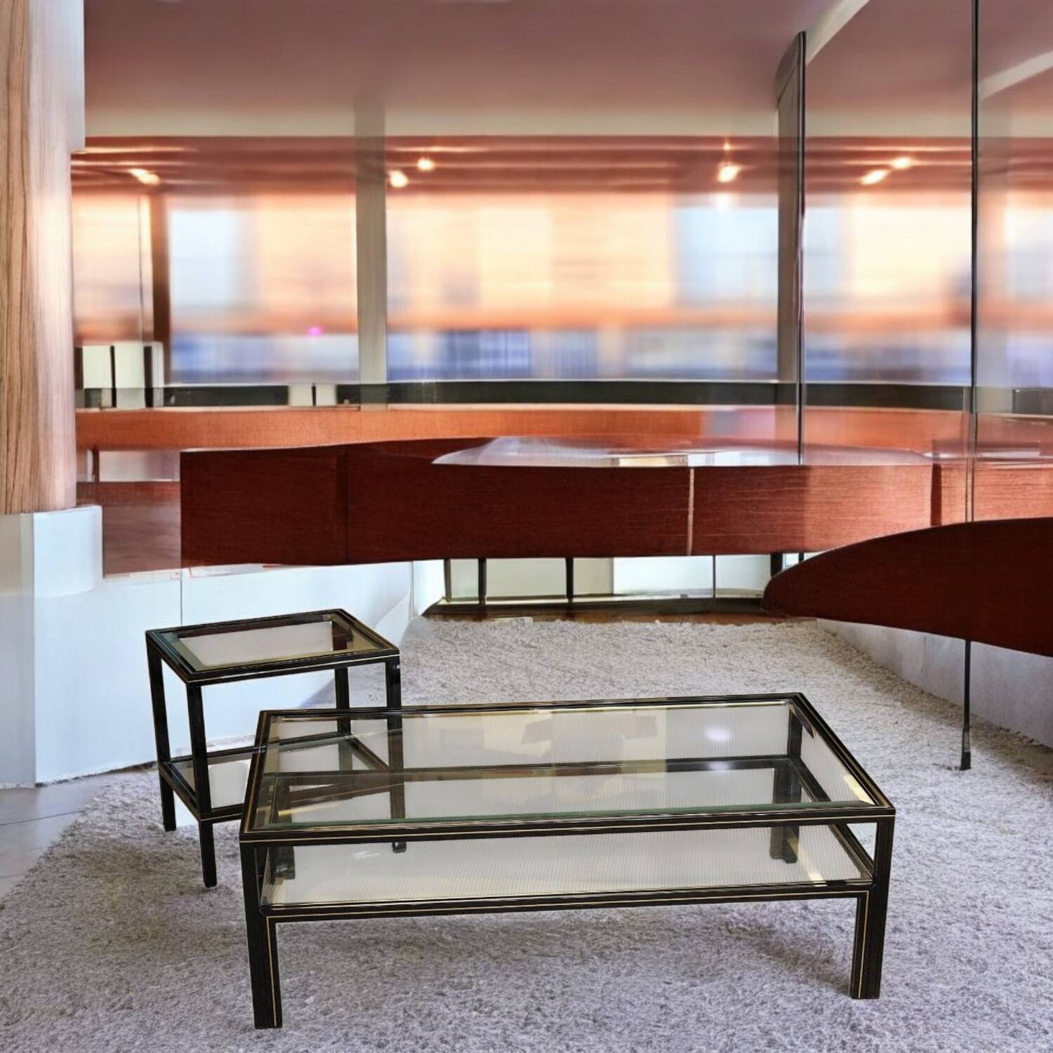 Coffee table and side table Pierre Vandel 1970