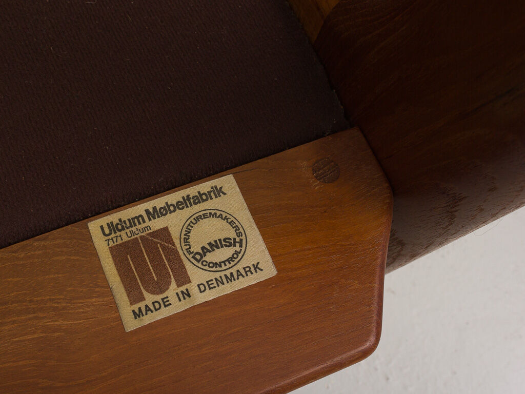 Bench, Danish sofa 2 places in teak by Gustav Thams, for Uldum Mobelfabrik, 1960