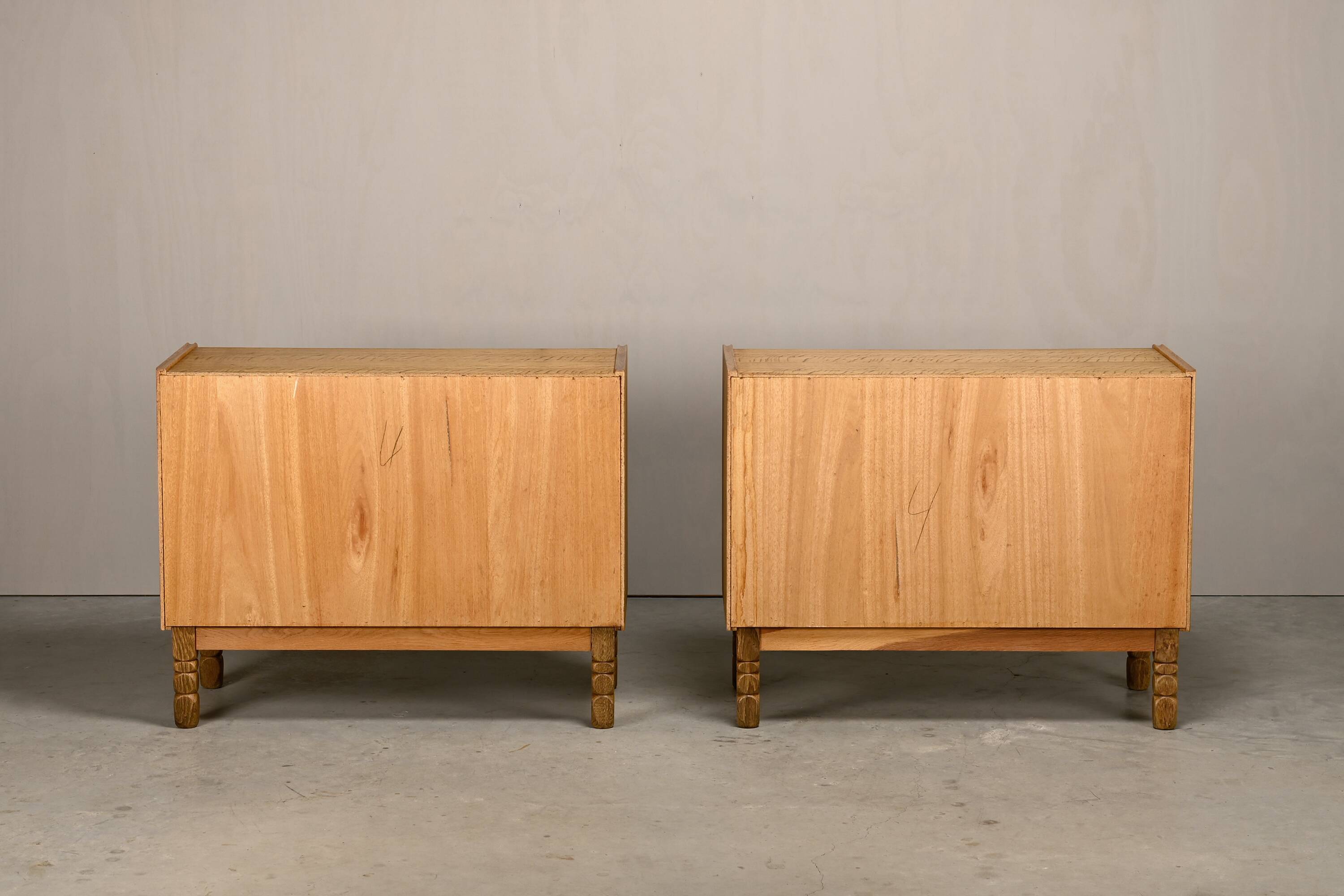 Danish Mid-Century Henning Kjærnulf Oak Bedside Cabinets or Sideboards