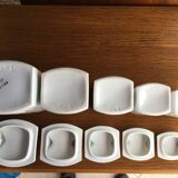 Suite of 5 old porcelain spice pots