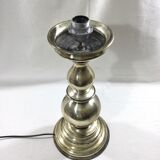 Pied de lampe en bronze argenté