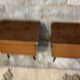 Pair of night tables feet compass bedside end of vintage sofa old 1950 1960 retro