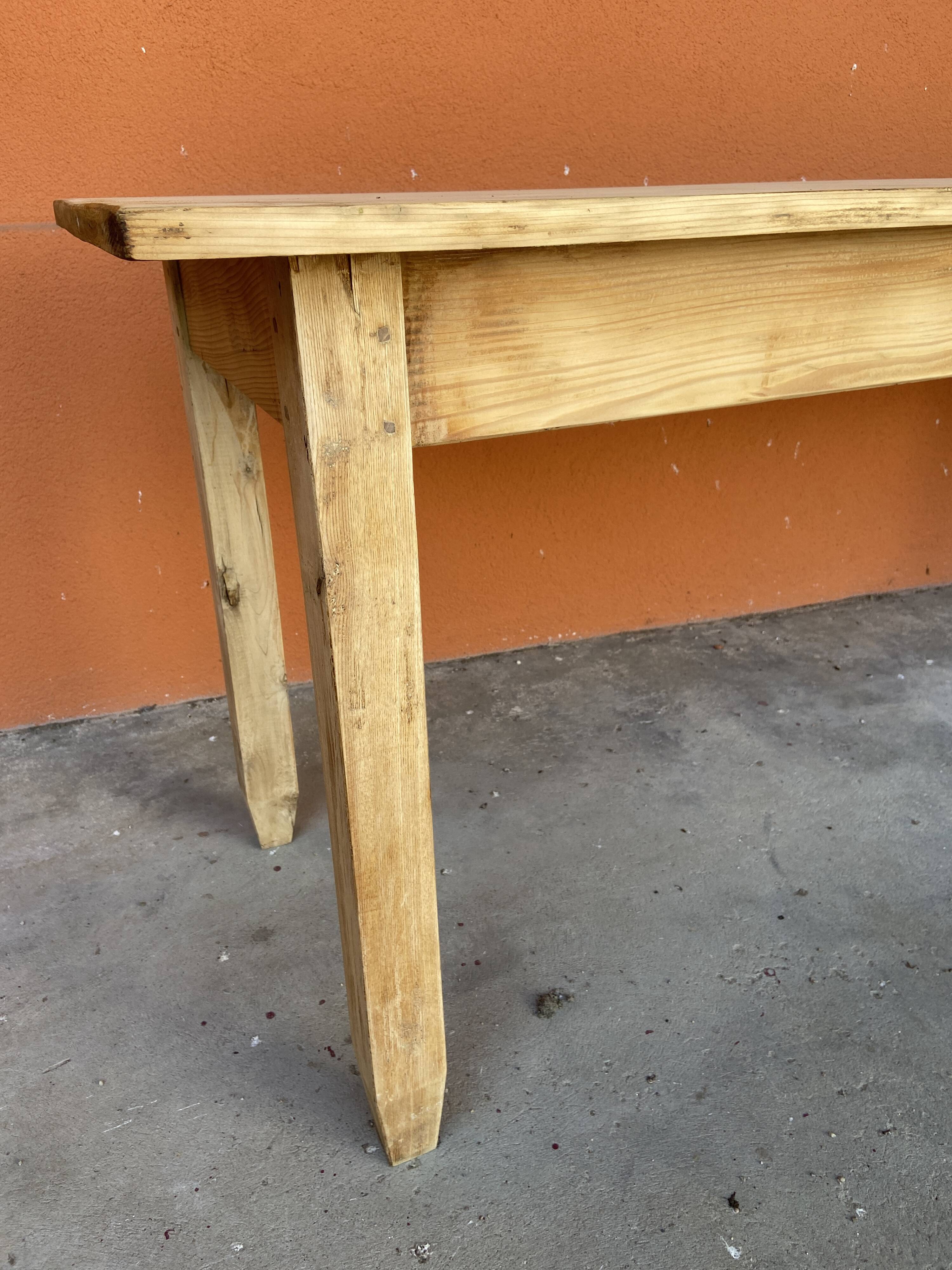 Large alsatian bistro coffee table in raw natural fir french bistro table 1930